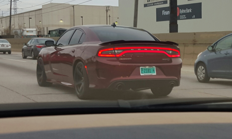Hellcat was right behind the Coronet - at one point, there was a bright yellow Challenger in front of the trailered car, but it was gone when I passed them.